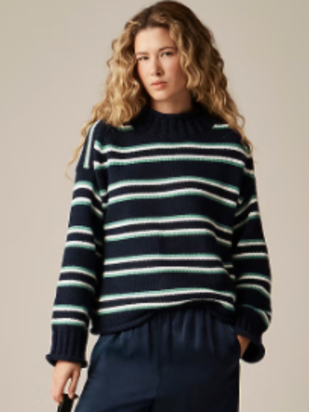 JCREW Rollneck Sweater in Stripe